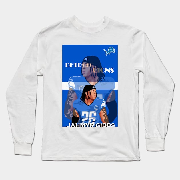 Jahmyr Gibbs Detroit Lions Long Sleeve T-Shirt by DP Store